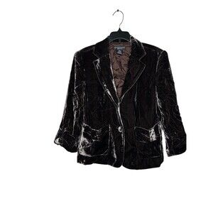 Vintage 90s 1990s Y2K 2000s Spenser Jeremy gray velvet blazer rayon silk